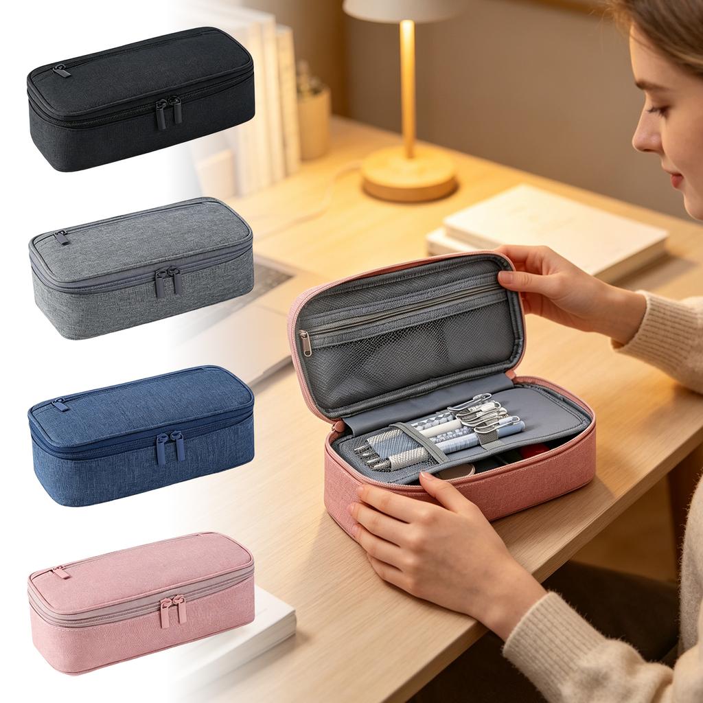 Double-Layer Pencil Case, Large Capacity Multifunctional Pencil Pouch for School High School Students, Stationery