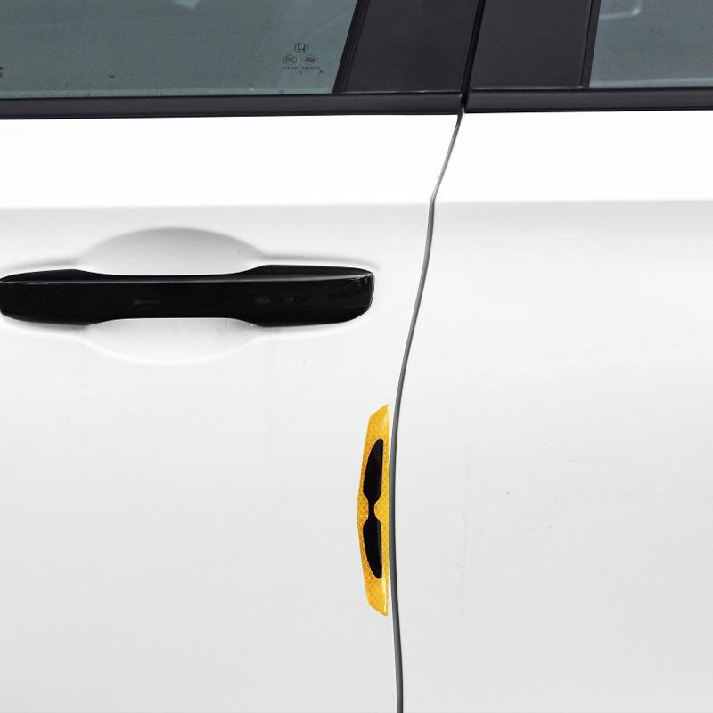 Car Side Anti-Collision Stripe - Protects Door Handle, Rearview Mirror, and Prevents Scratches. Reflective Warning Sticker for Bump Prevention.