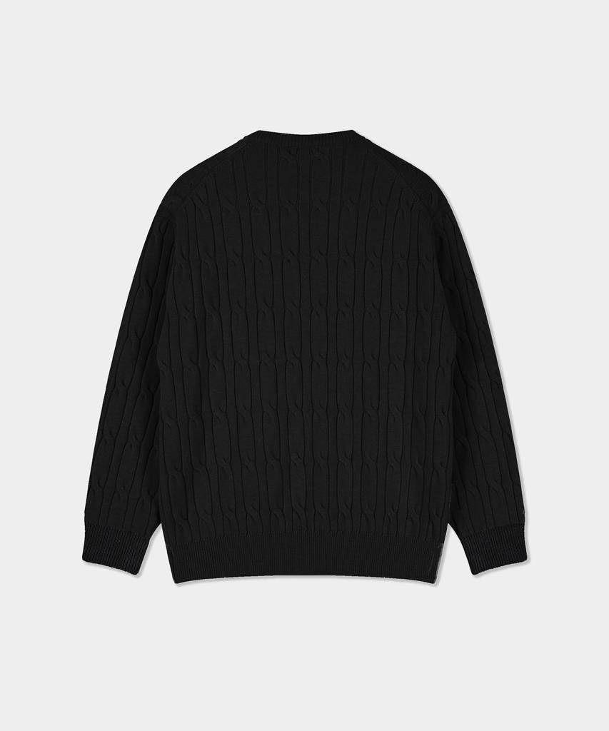 BIRBANTE Soft Washable Cable Round Knit - Black