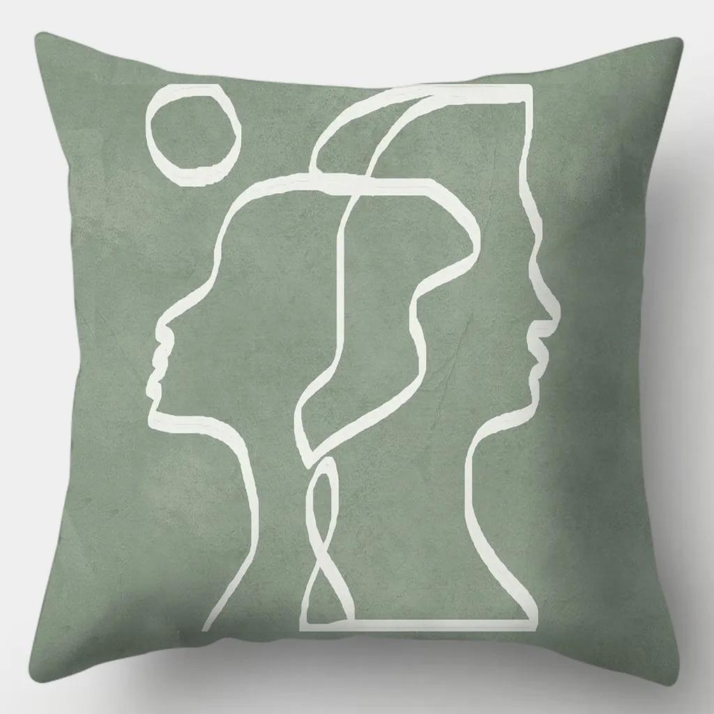 Juste De Coussin À Carreaux Vert Avocat, Taie D'oreiller Carrée, Canapé, Imprimé Végétal