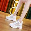 Spring New Slope Heel Muffin Platform Casual Shoes Inner Height Increase Women's Shoes Small White Shoes Flying Woven Breathable
