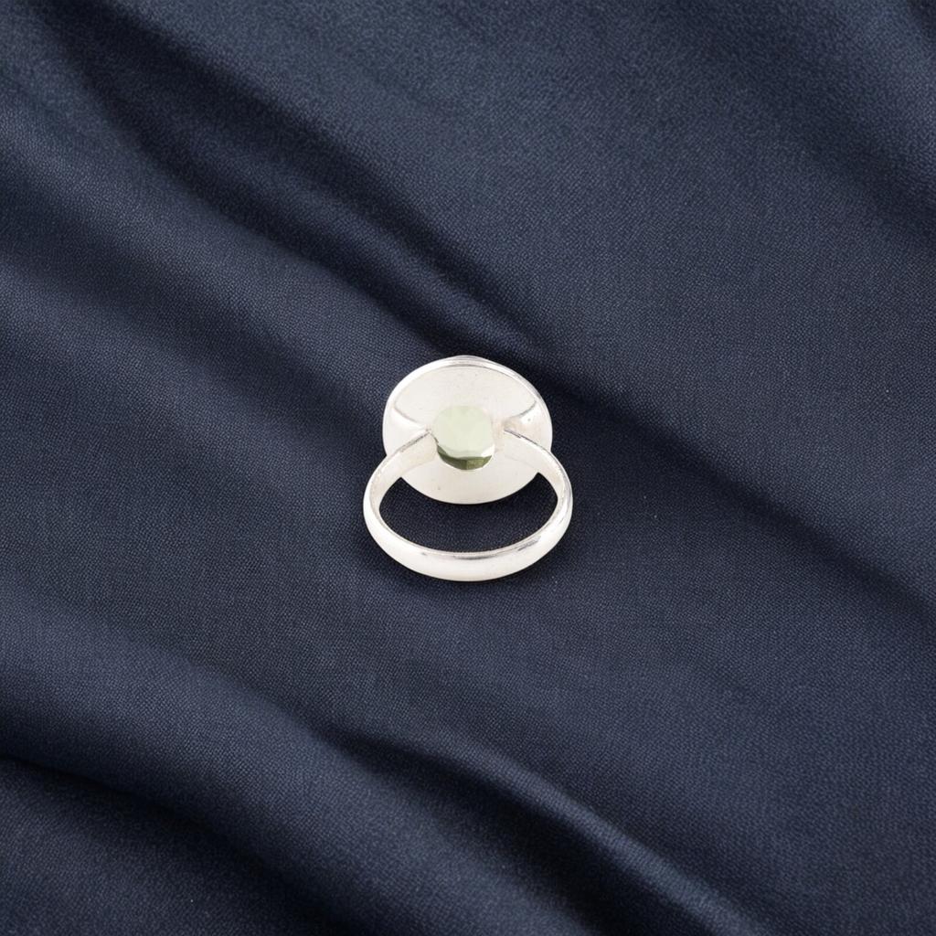 Green Amethyst Gemstone 925 Sterling Silver Jewelry Handmade Ring Gift For Wife RR-62-3