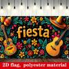2D Flat Banner, [Colorful Decorations] Vibrant Mexican Carnival Banner - Polyester Party Decoration