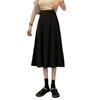 2024 Black High-Waisted Mid-Length A-Line Skirt: Slimming, Versatile Women's Skirt for Spring & Summer