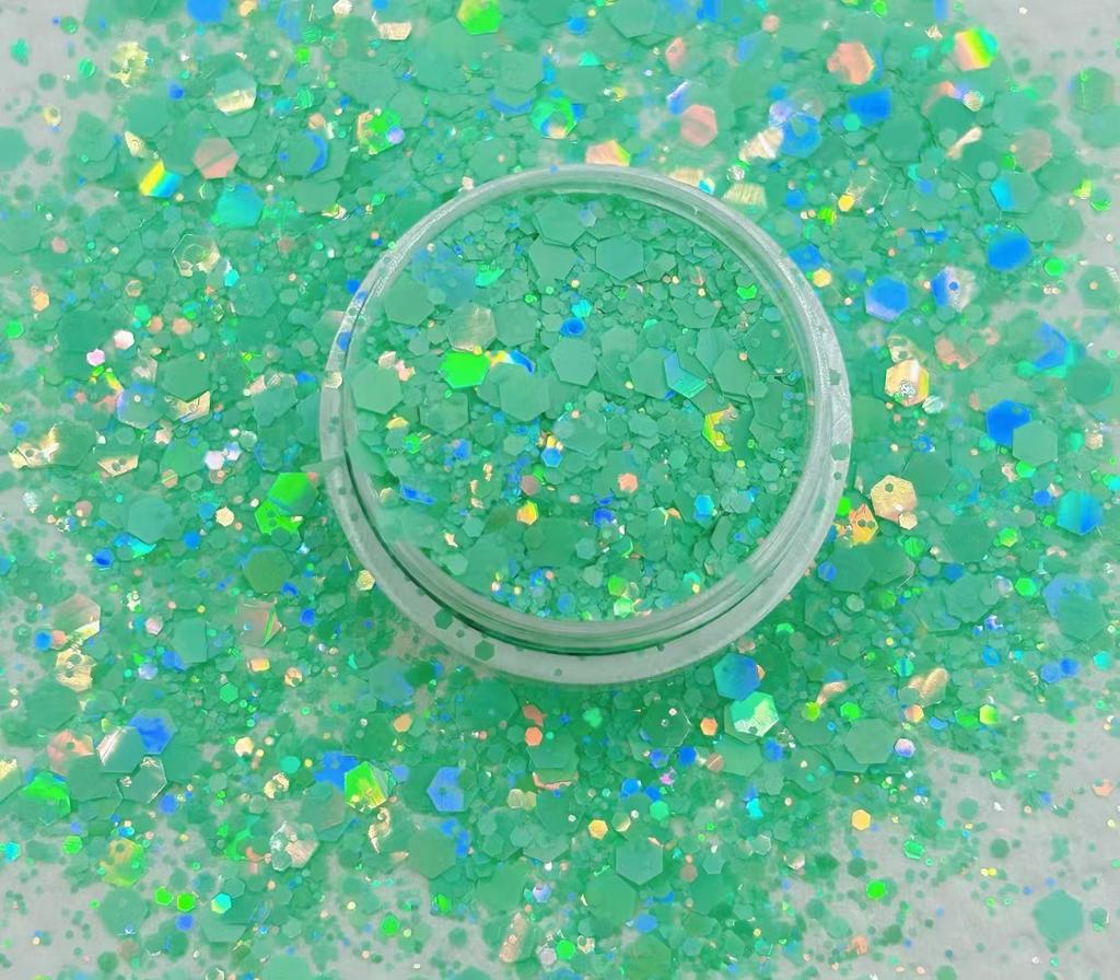 Hot Selling High Sparkle Holographic Epoxy Resin Chunky Glitter for Crafts Nail Face Body