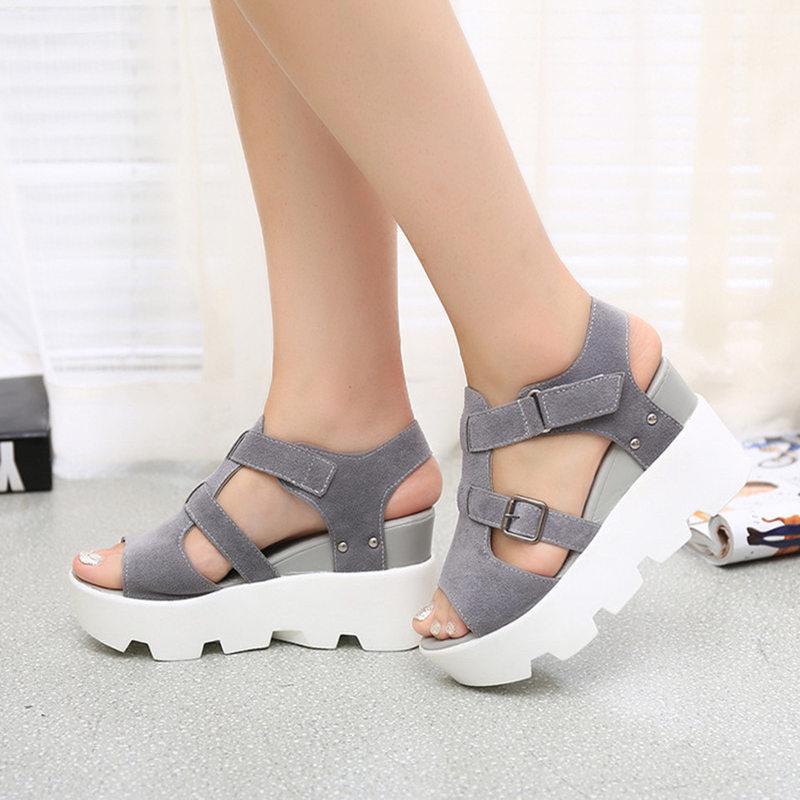 Sandalias de verano de plataforma alta para mujer comprar a buen precio —  entrega gratuita, reseñas reales con fotos — Joom