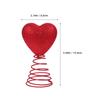 Red Heart Valentine Decoration Glitter Tree Top Ornament Romantic Wedding Party Supplies Valentine's Day Decor
