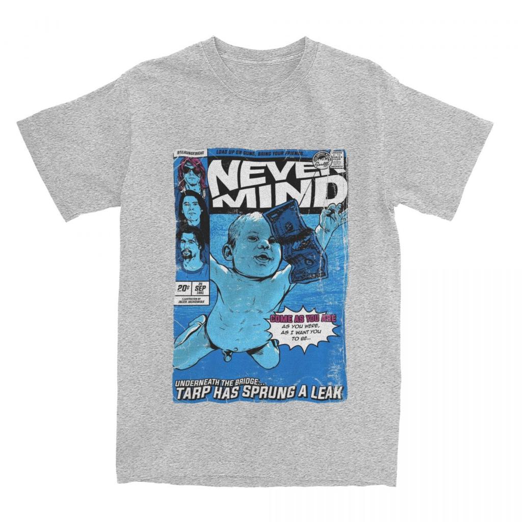 Lustiges Kurt Cobain Nevermind Album T-Shirt Herren Damen Reine Baumwolle T-Shirts Sommerkleidung