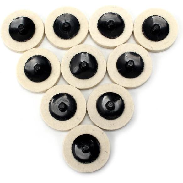 10pcs 50mm X 8mm Wool Medium Grit Ceramic Polishing Buffing Pads Wheels for Angle Grinder, Die Grinder