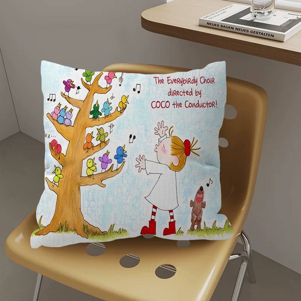 CCocochan Anime Maple Design Cushion Cover Happy Autumn Harvest Decor Holiday Decorati Pillow Cover