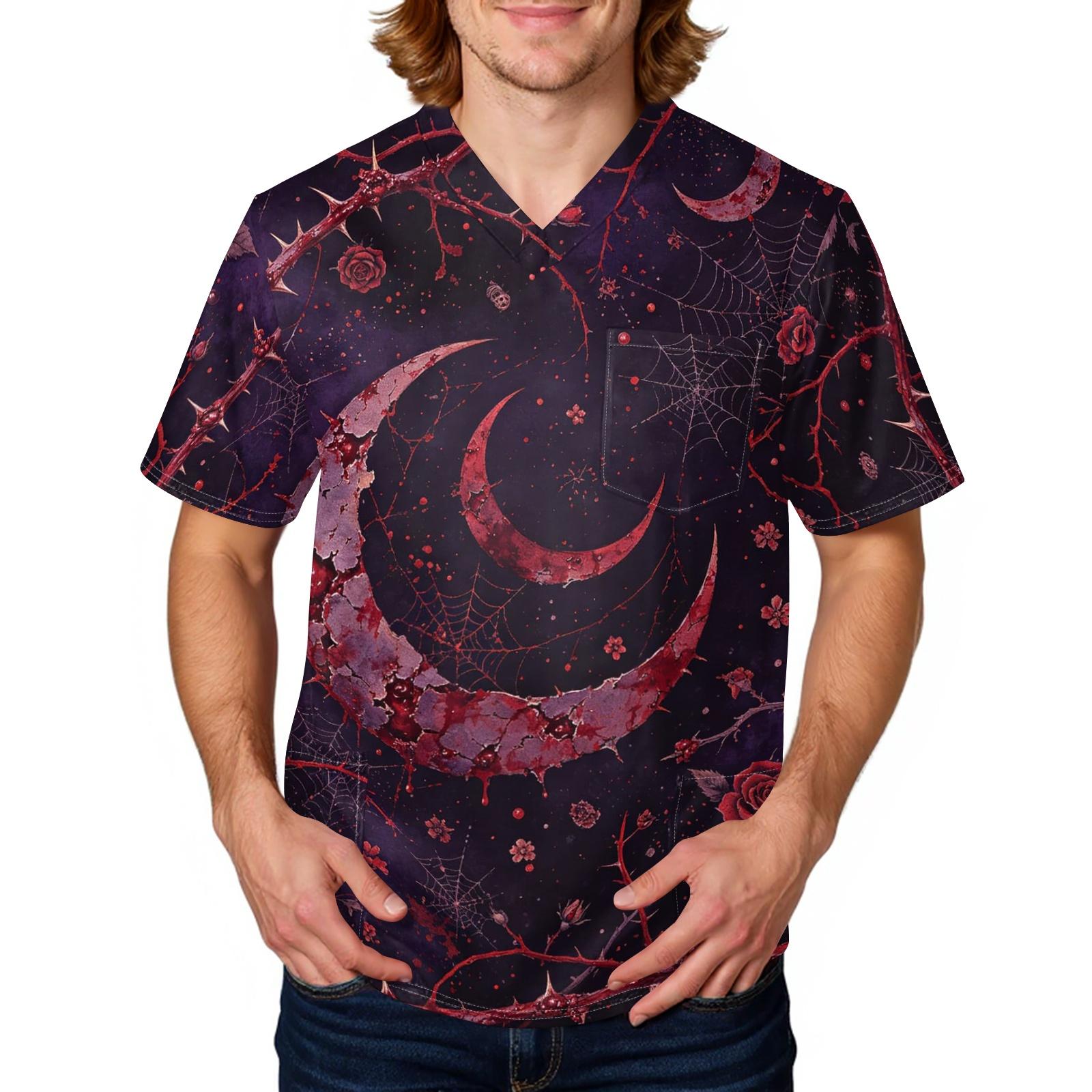 Men s Halloween Printed Short Sleeve for Costume XXL