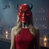 Scary Demon Face Mask Classic Movie Theme Mask, Halloween Cosplay Masquerade Party Prop, Horror Large Field of View Character Costume Accessory