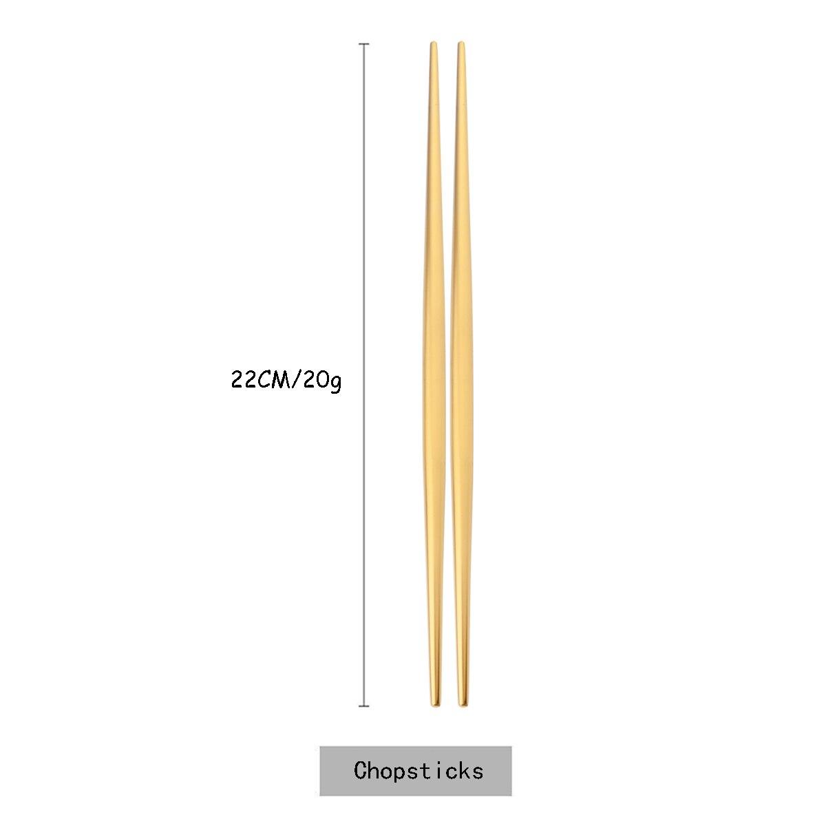 

Золотой набор столовых приборов, матовый набор столовой посуды из нержавеющей стали 304, нож, вилка для торта, ложка, палочки для еды, серебро, кухонные столовые приборы, посуда chopsticks