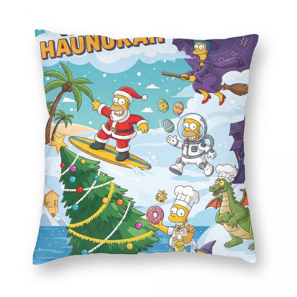 The Simpsons Cartoon Pillowcase Soft Polyester Cushion Cover Decorations Throw Pillow Case Cover Car Square Cm