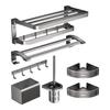 Punch-Free Space Aluminum Bathroom Accessory Set