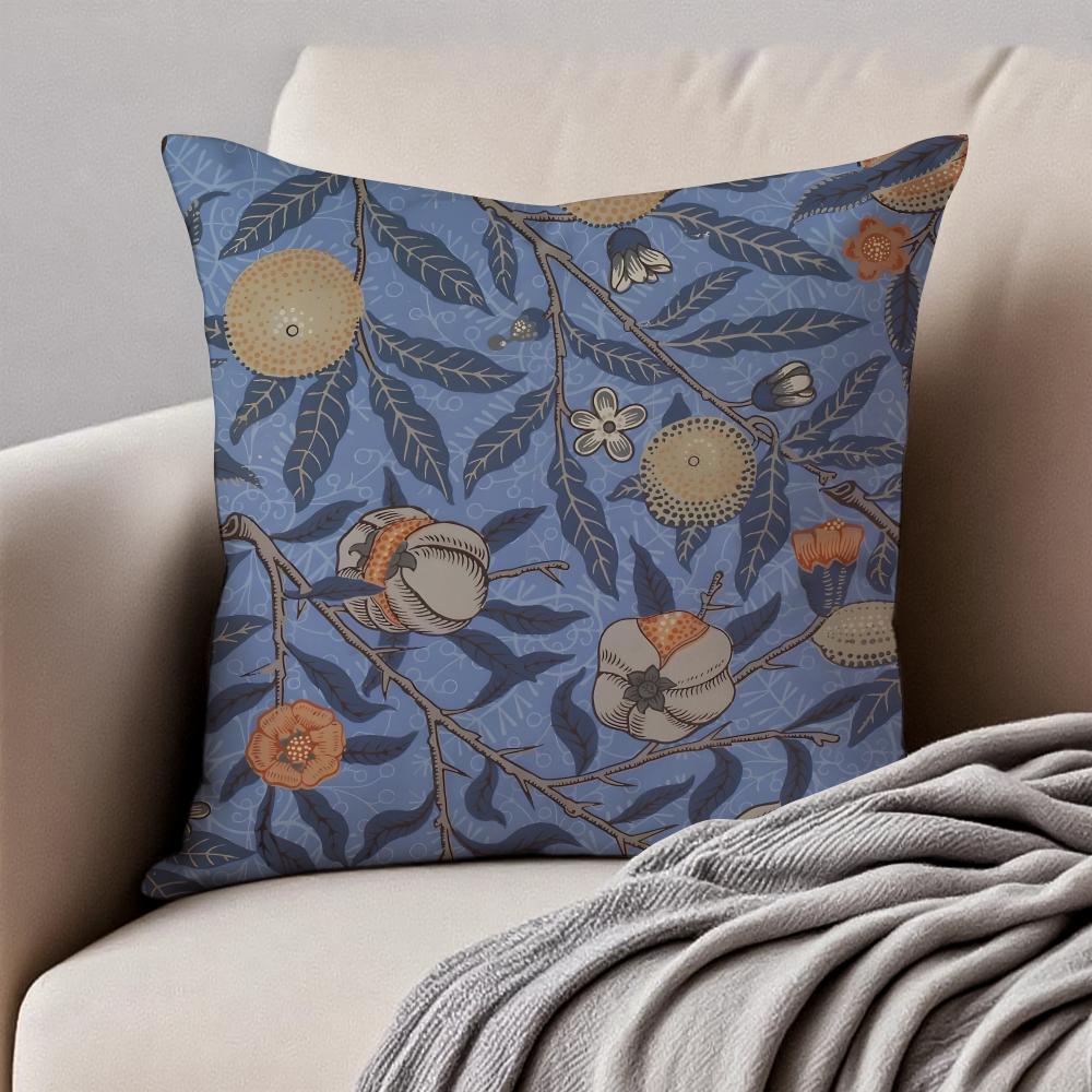 colourful Art WWilliam Morris Cushion Cover Pillowcase Antidustmite Invisible Zipper Short Plush Sofa Cushion