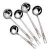 Stainless Steel Long-Handled Soup Ladle Set - Thickened, Slotted Design, Large Size for Hot Pot & Serving