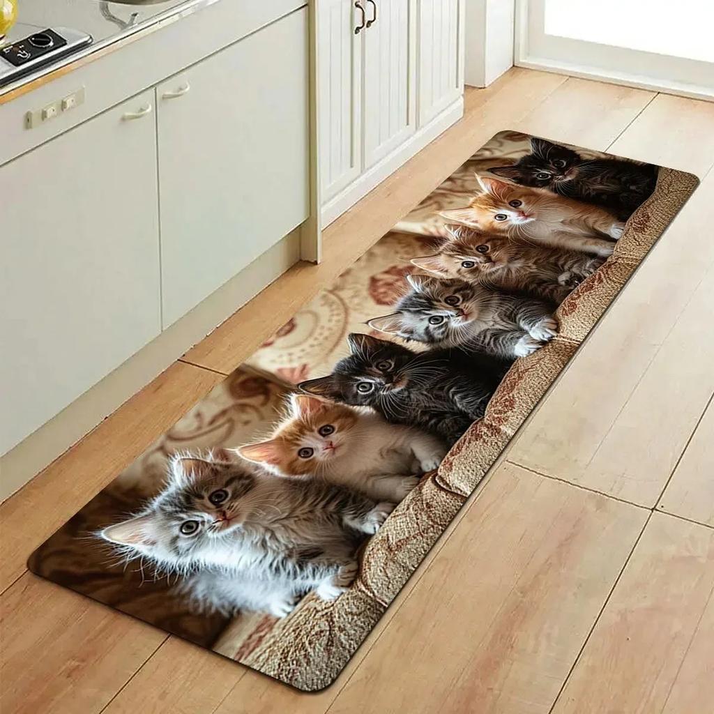 1PC Handdraw Owls Printed Decor Kitchen Rugs Non-Slip Home Door Mats Bathroom Rugs Bath Mat Carpet for Home Sink Laundry Decor