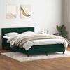 Box Spring Bed with Mattress Dark Green 160x220 cm Velvet