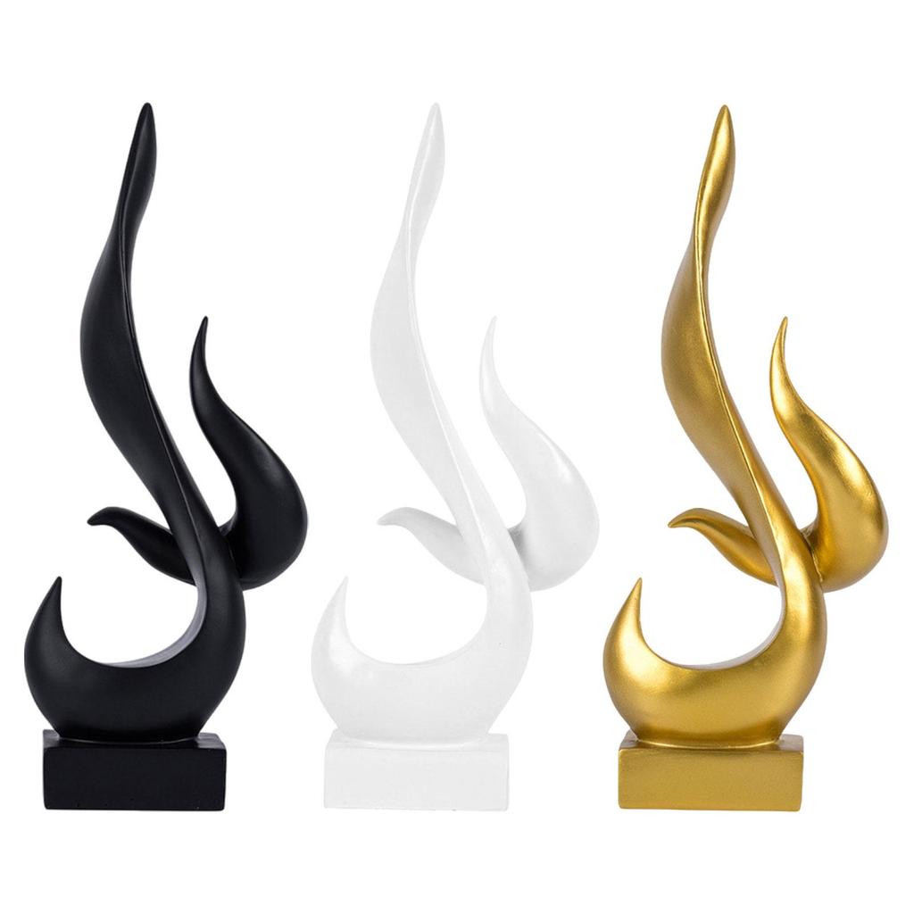 Abstract Sculpture Modern Aesthetic Art Craft Creative Collectible Flame Statue for Office Bedroom Bookshelf Hotel Living Room