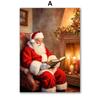 Santa Claus Christmas Tree Car Socks Gift Wall Art Canvas Painting Posters And Prints Wall Pictures For Living Room Home Decor
