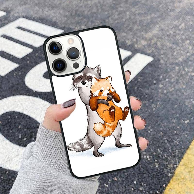 Meme Raccoon Funny Pose Unique Phone Case for iPhone 17 16 15 14 13 12 11 Series Pro Max Plus Double Layer Protection
