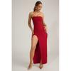 Women's Strapless Glitter Maxi  Dress  High Slit Bodycon Party Evening Gown