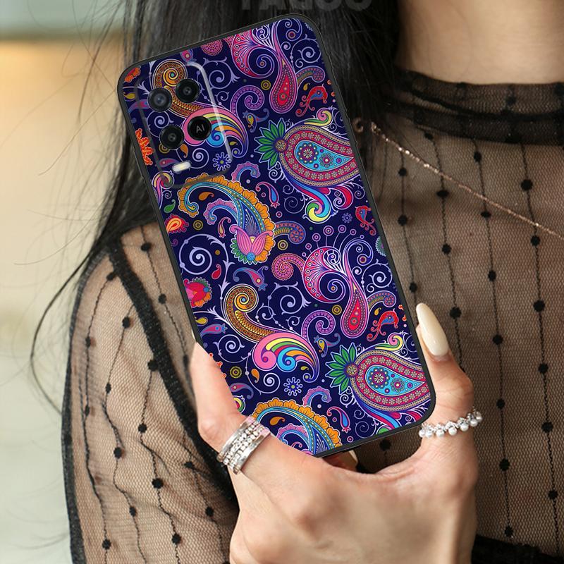 Paisley Pattern Case For Oppo A78 A98 A18 A38 A58 A60 A80 A40 A96 A76 A16 A94 A74 A54 A15 A17 A57 A77 A5 Pro