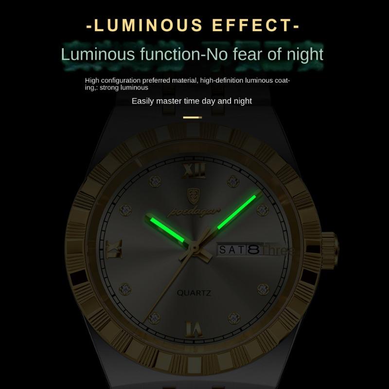 Top Brand Luxury Ultra-thin Men's Watch Diamond-encrusted Waterproof Quartz Luminous Wristwatch