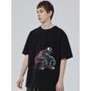 Black T Shirt with Colorful Skeleton Hip Hop Design for Casual Wear