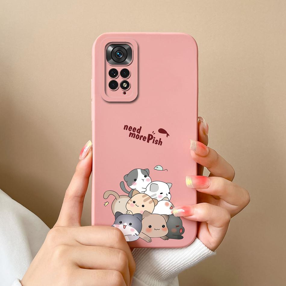 For Xiaomi Redmi Note 11S Cases Cartoon Liquid Silicone Full Coverage Anti Drop Shell For Xiaomi Redmi Note11S 11 S Coque Capa