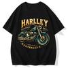 Letnia Marka Lokomotywa Wiatr Skała Moda Retro Harley Krótki Rękaw Luźna Bawełna Amerykańska Męska Koszulka z Okrągłym Dekoltem Krótki Rękaw