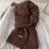 Korean Soft Waxy Twist Knitted Scarf Women's Autumn and Winter Atmosphere Solid Color Thickened Warm Wool Scarf Versatile