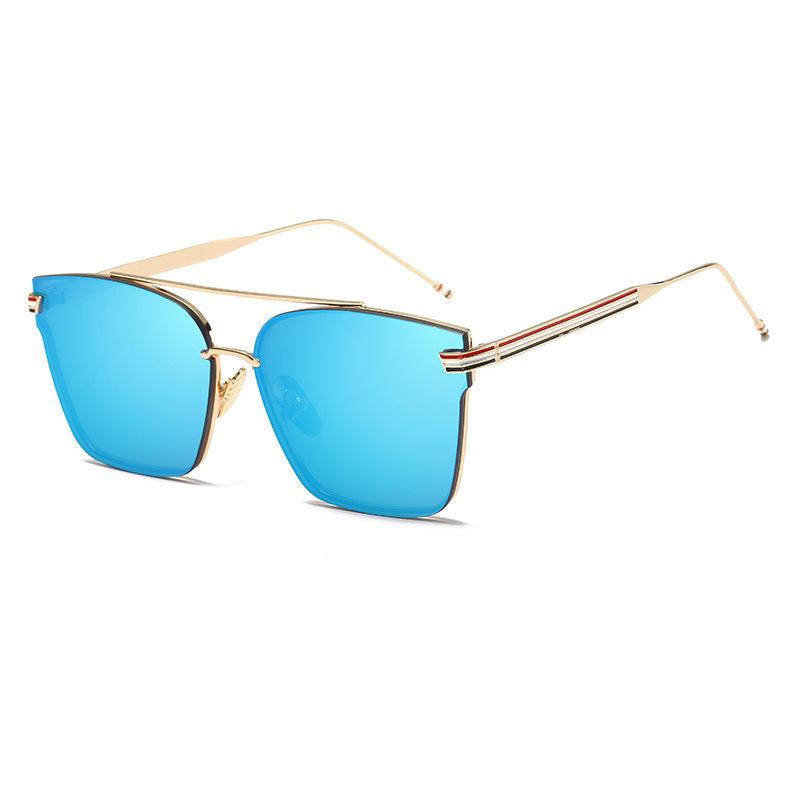 Brownie Irregular Sunglasses Men'S And Women'S Metal Trend Sunglasses Color Film Glasses