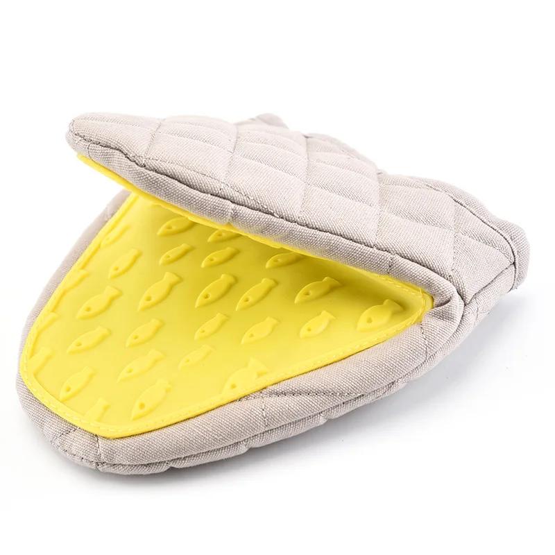 1pcs Silicone Anti-hot Anti-scalding Oven Gloves Mitts Clamp High Temperature Microwave Oven Handheld Warm Glove Kitchen Gadgets