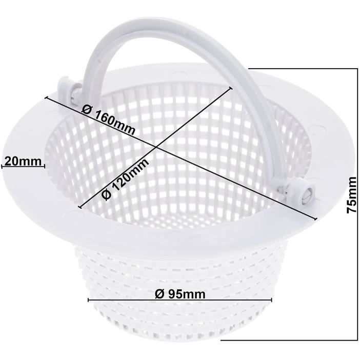 Amapool Panier De Skimmer Piscine 16cm I Panier De Rechange Pour Skimmer Standard I Préfiltre De Piscine I Stable