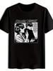 Black Vintage Rock Band Graphic T-shirt - Sonic Youth Print Short Sleeve Round Neck Summer Tee