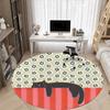 1pc Cat Floral Pattern Office Round Area Rug, Indoor Mat Suitable For Office, Under Office Chairs Bedroom Living Room Home Decor, Room Deco