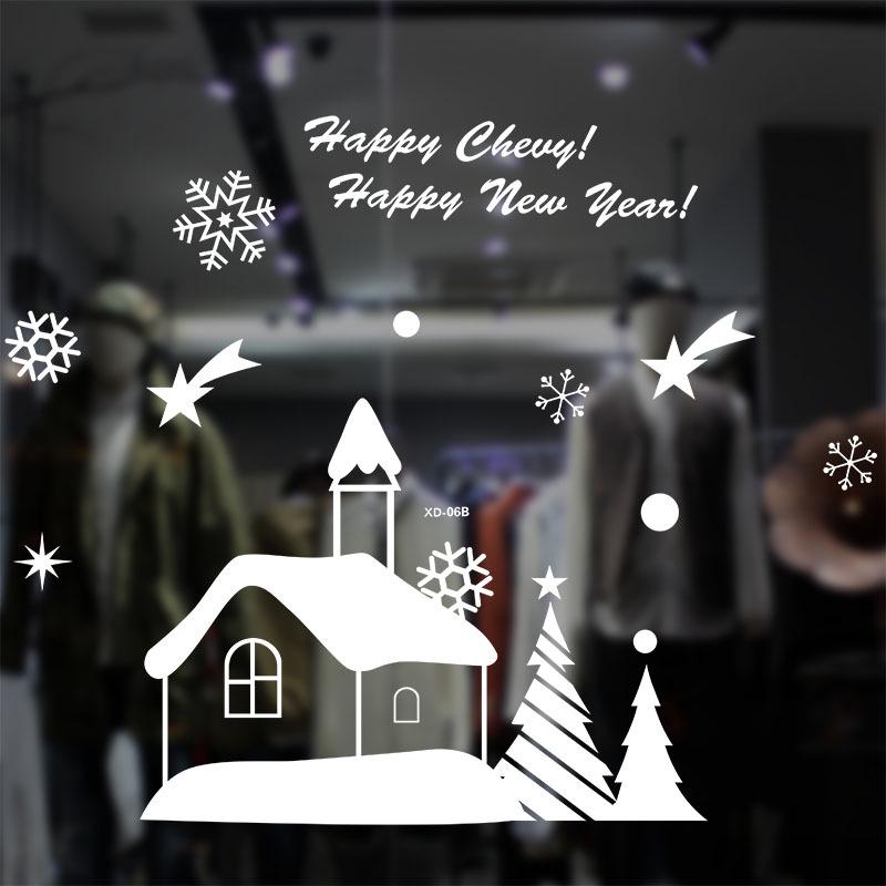 

72x54CM White Christmas Static Cling Window Decal