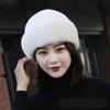 Mink Hat for Women Mink Fur Hat for Middle-aged and Elderly Mothers Winter Hat Outdoor Leisure Ear Protection and Warm Mink Hat