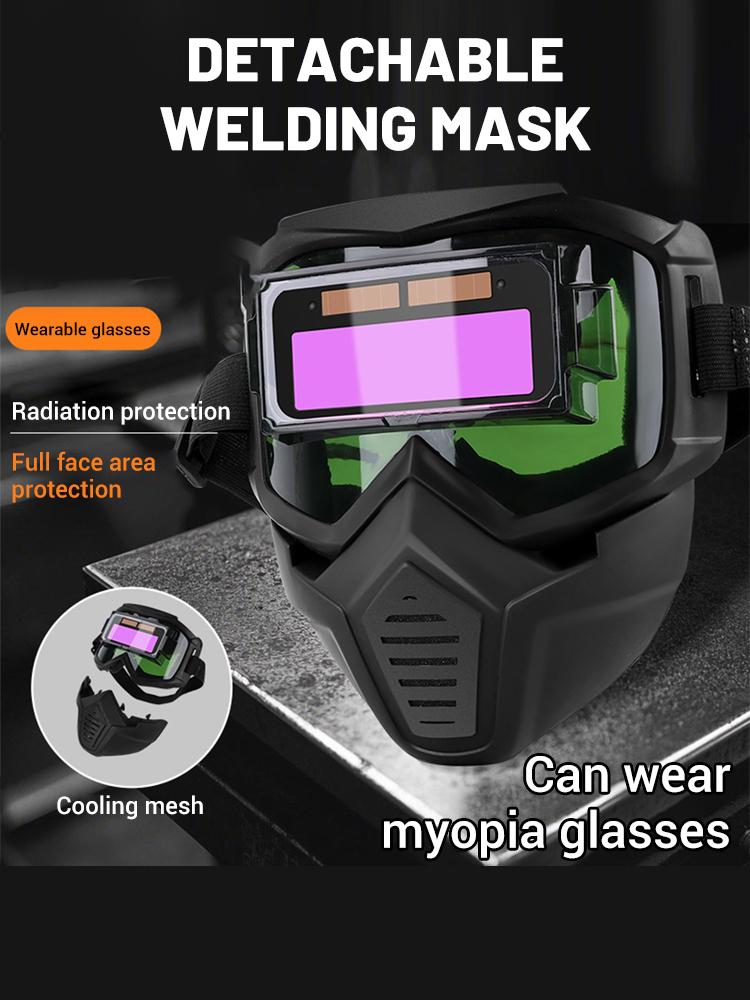 Auto Darkening Welding Glasses,Detachable and Comfortable Welding Mask,Work Equipment Face Protector Welder Mask Face Shield