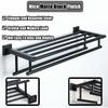 SUS 304 Stainless Steel Towel Rack Practical Double Bars Towel Shelf Household Bathroom Wall Mount Holder