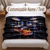 Music Drums Theme Soft Blanket Personalized Custom Name Text Print Warm Blanket Home Sofa Bedroom Decor
