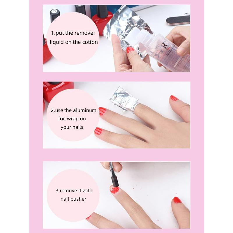 100pcs Aluminum Foil Nail Art Remover Pad Nail Art Tool