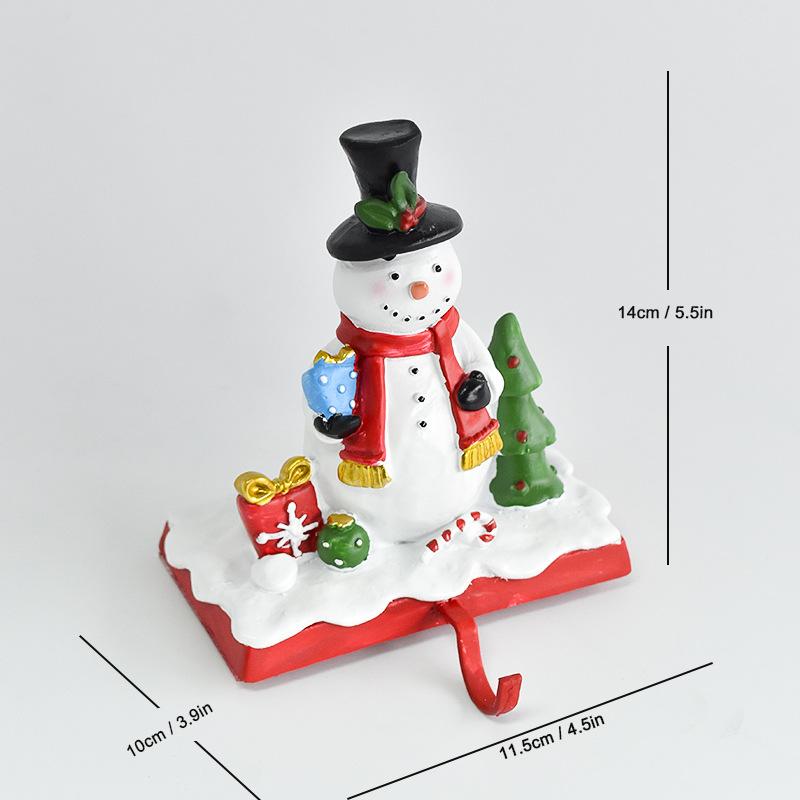 

1Pcs Christmas Stocking Holder for Mantel,Resin Christmas Tree Santa Snowman Stocking Holder Christmas Decoration Hook for Indoor Counter Window