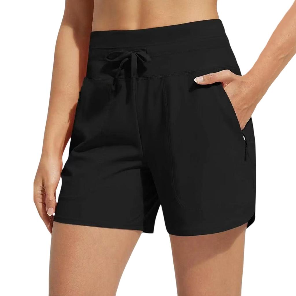 Pantaloncini Sportivi Casual Colorati Estivi Larghi da Donna a Vita Alta per la Corsa con Tasche