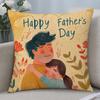 Holiday Fathers Day Cushion Cover Cushion Covers Natural Linen Breathable Sofa Bedroom Decor Pillowcase
