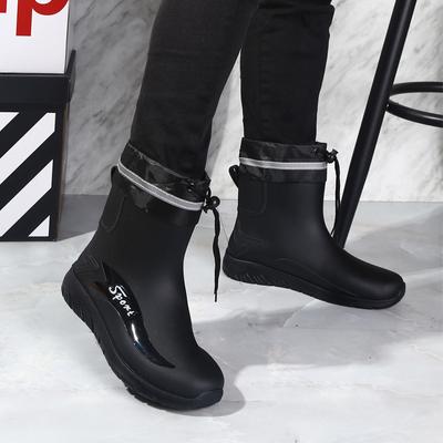 Cizme speciale de pescuit calde, de catifea, cu talpă groasă, pantofi de cauciuc impermeabili și antiderapanți, pantofi de apă, cizme de ploaie pentru bărbați, tub scurt îngroșat