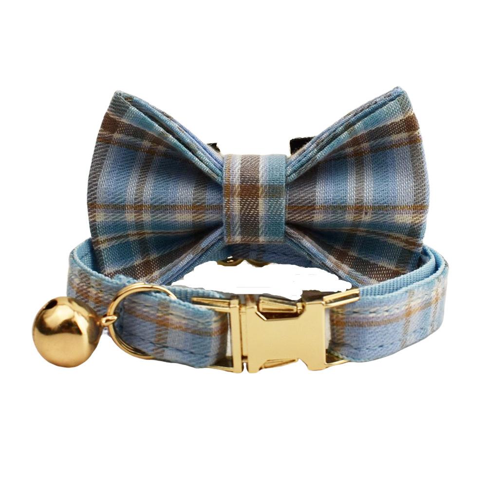 Plaid Bow Tie Pet Collar