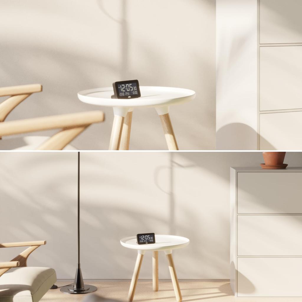 Bordklokke Digital vekkerklokke Hvit BC10W Digital Alarm Bordklokke Hvit Ekte importert produkt BRAUN/Brun